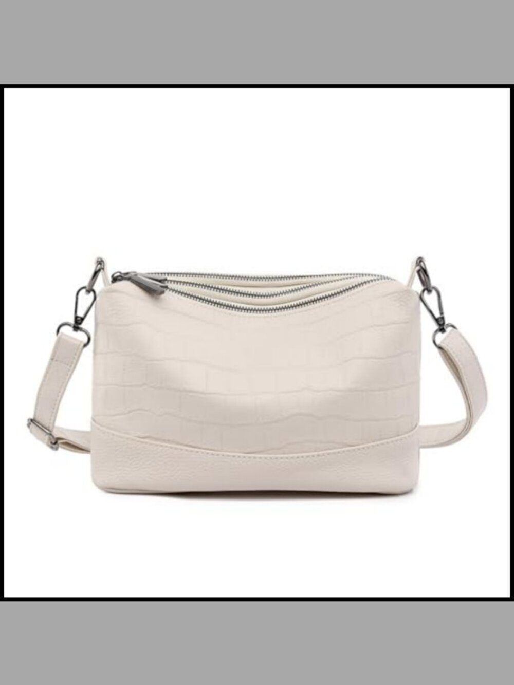 Crocodile Embossed Genuine Leather Crossbody Hobo Shoulder Bag Purse